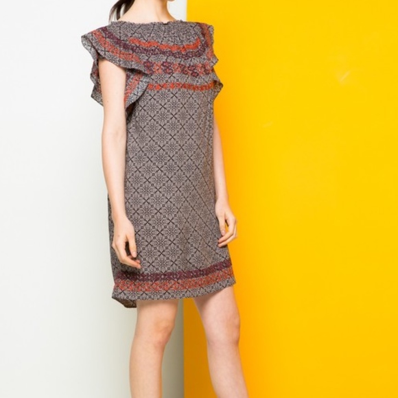 THML Dresses & Skirts - Last 1! NWT THML Embroidered Flutter Sleeve Dress